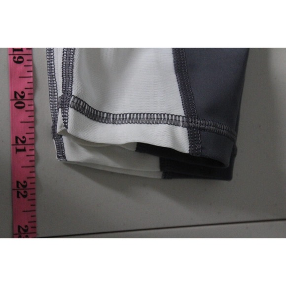 Athleta Leggings Medium Gray White‎ Pull-On Colorblock Tight Lightweight Women - Picture 11 of 13